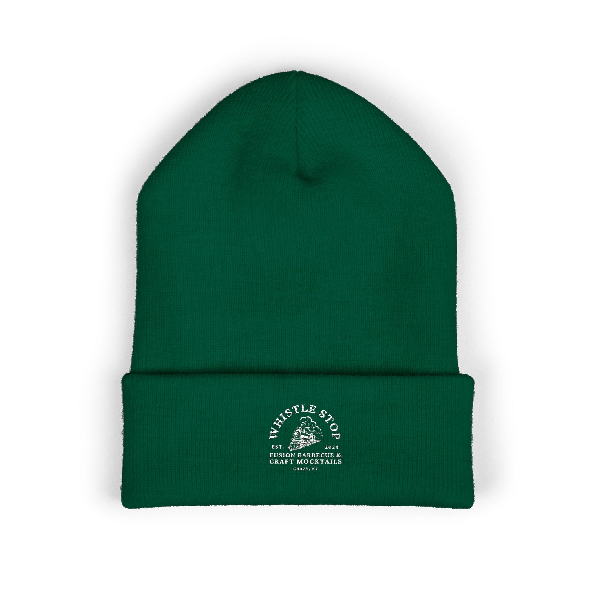 Whistle Stop Embroidered Cuffed Beanie