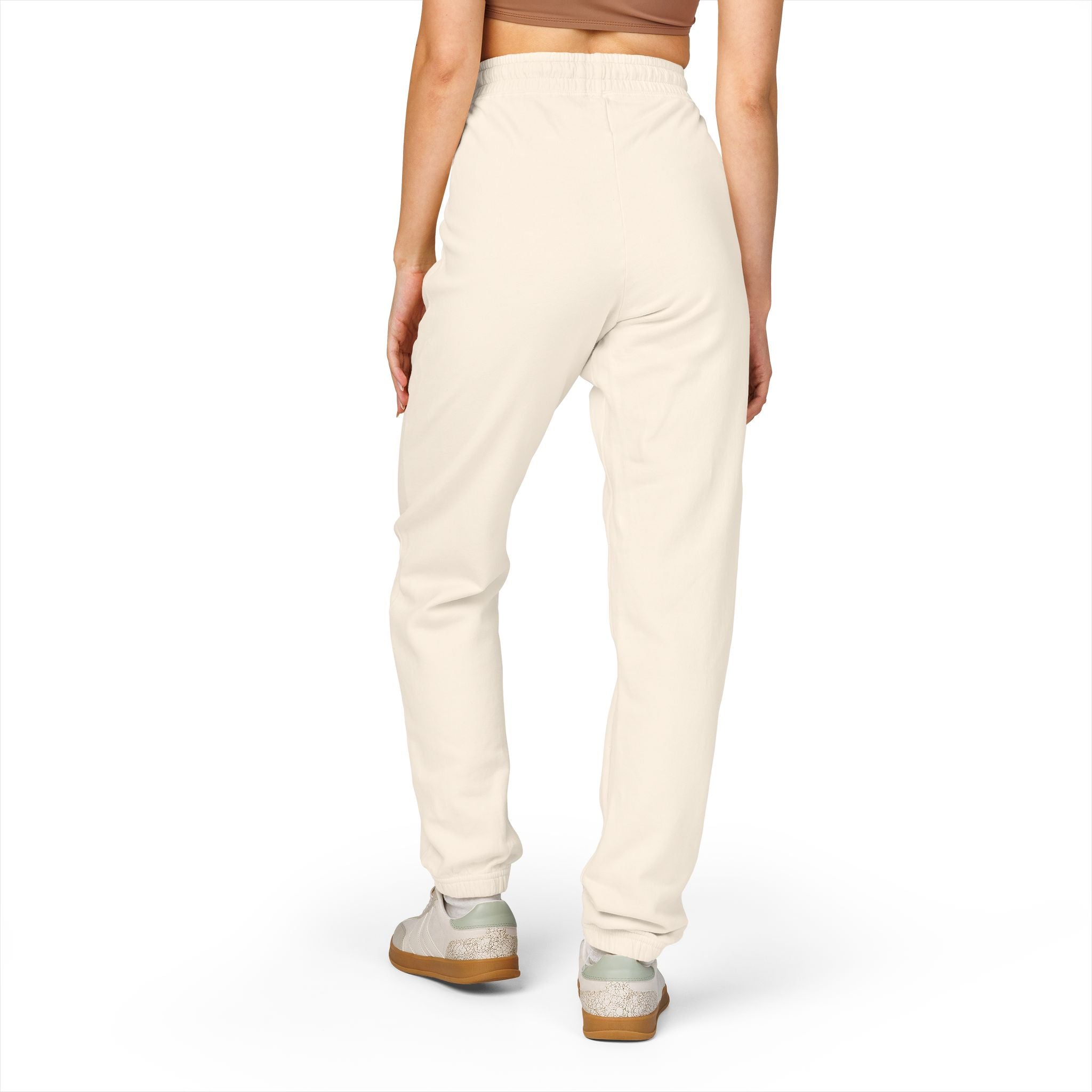 Whistle Stop Fleece Sweatpants - Washed Olive Joggers with 'WB' Script Embroidery