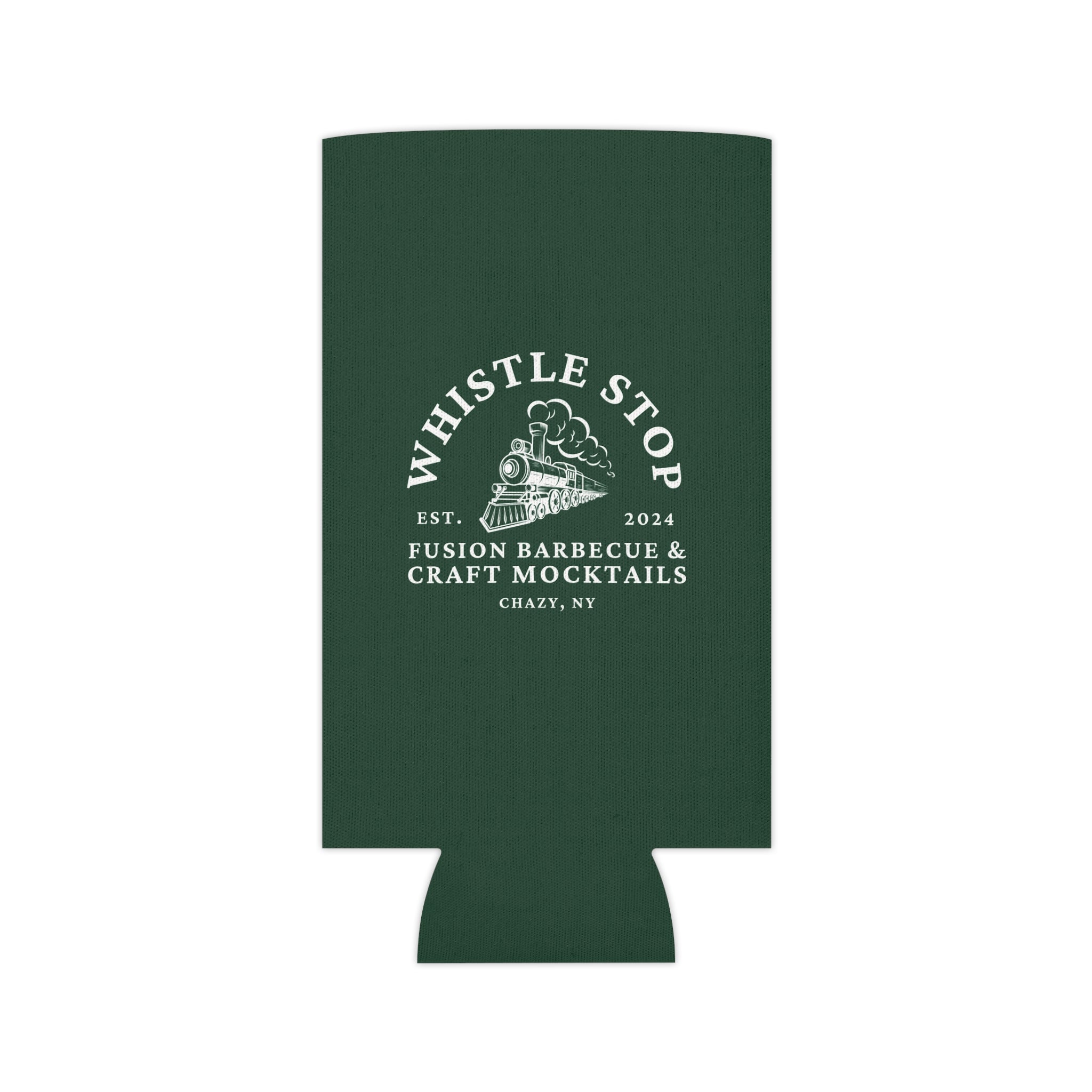 Whistle Stop Fusion Barbecue & Craft Mocktails Logo Can Cooler