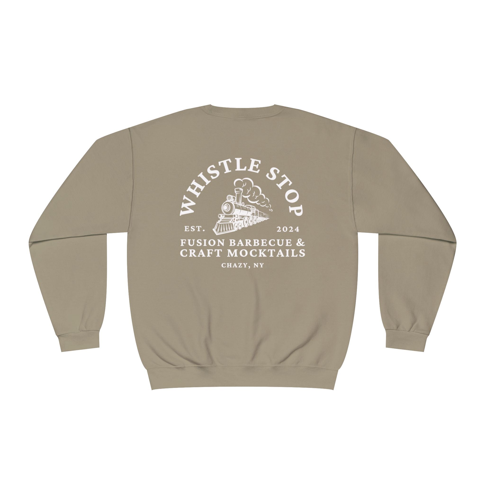 Whistle Stop Barbecue Crewneck Sweatshirt — Vintage Train Logo