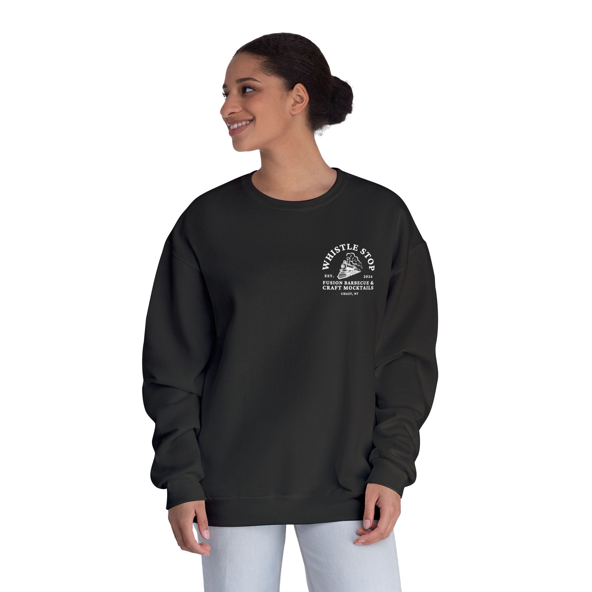 Whistle Stop Barbecue Crewneck Sweatshirt — Vintage Train Logo