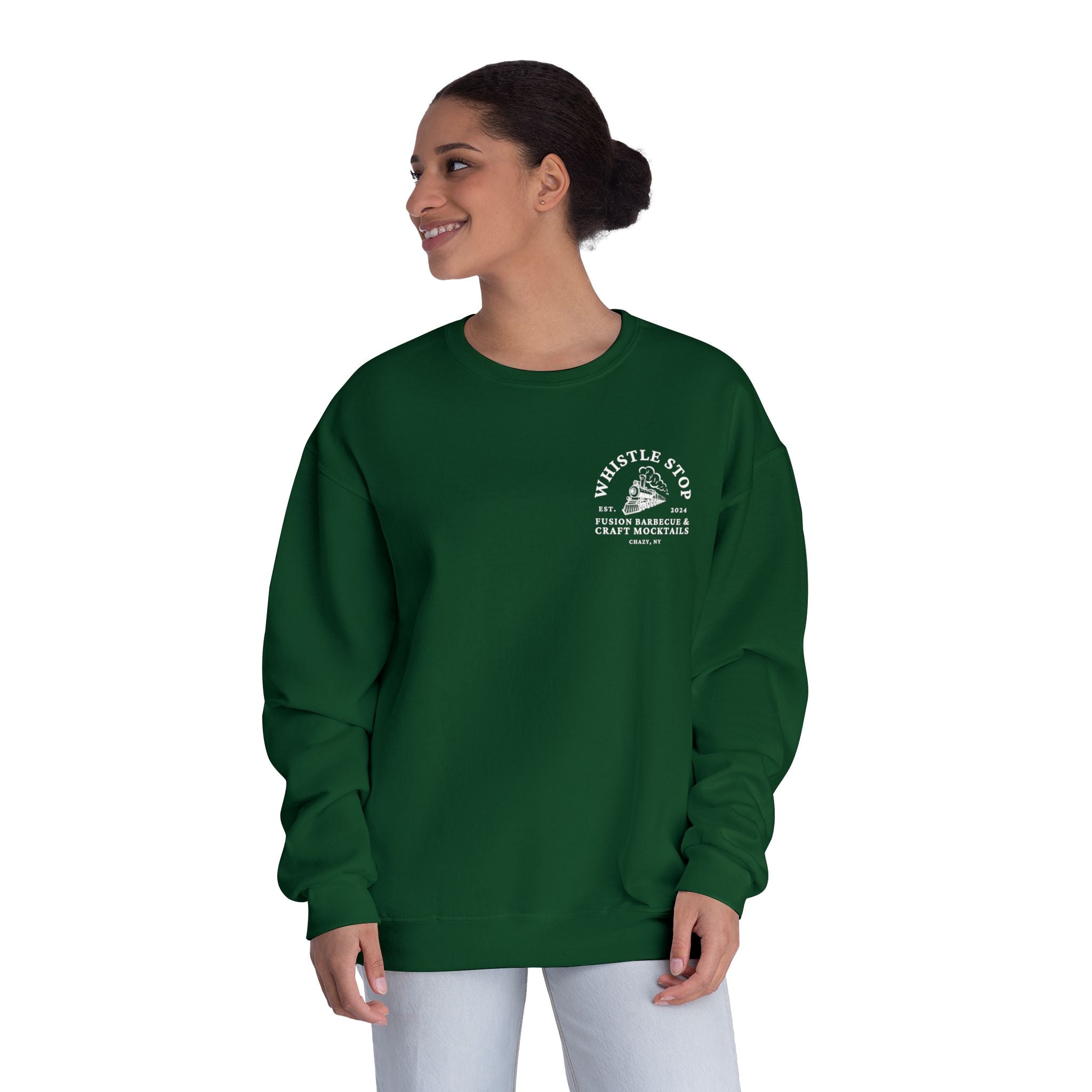 Whistle Stop Barbecue Crewneck Sweatshirt — Vintage Train Logo