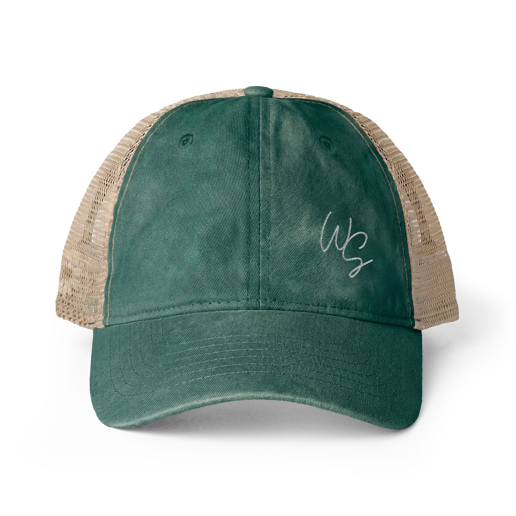 Whistle Stop Script Women's Washed Mesh-Back Cap