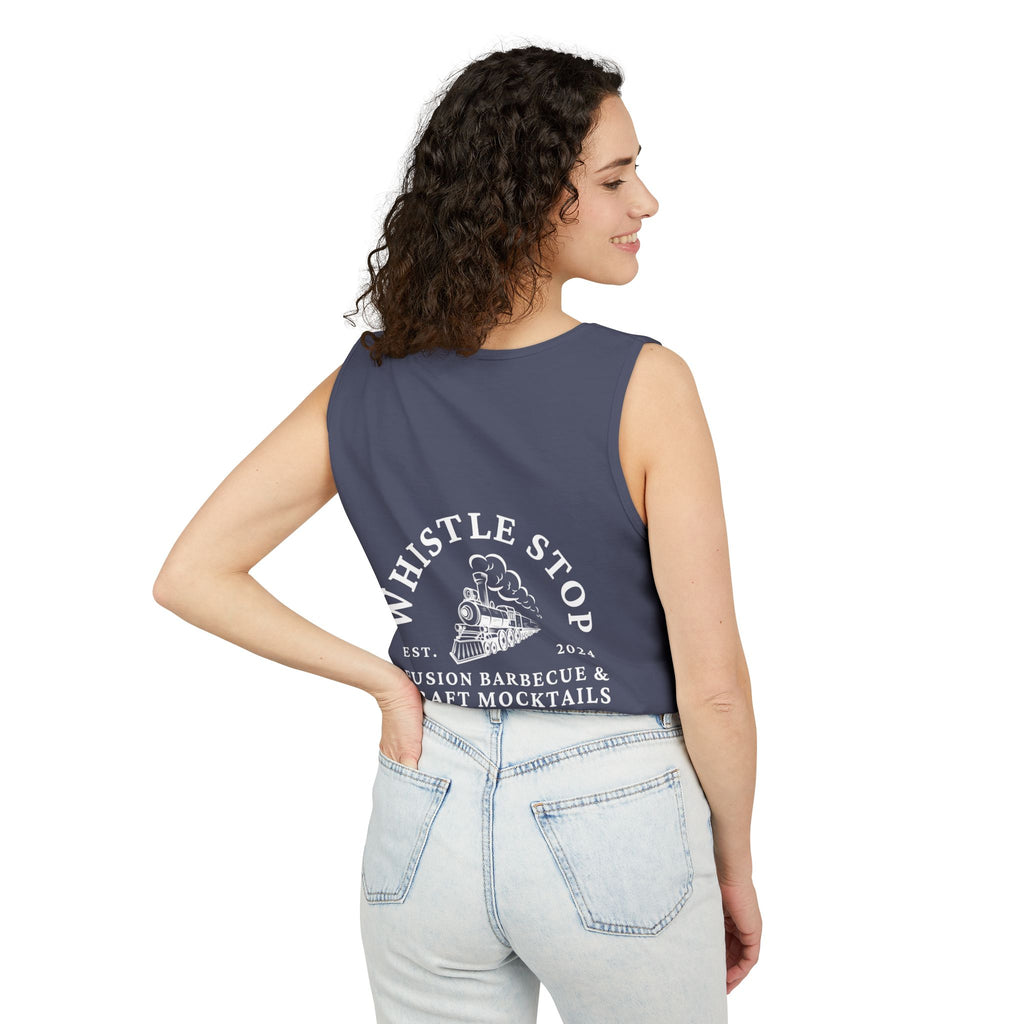 Whistle Stop Vintage Camper Tank Top — Retro Travel Graphic Tank