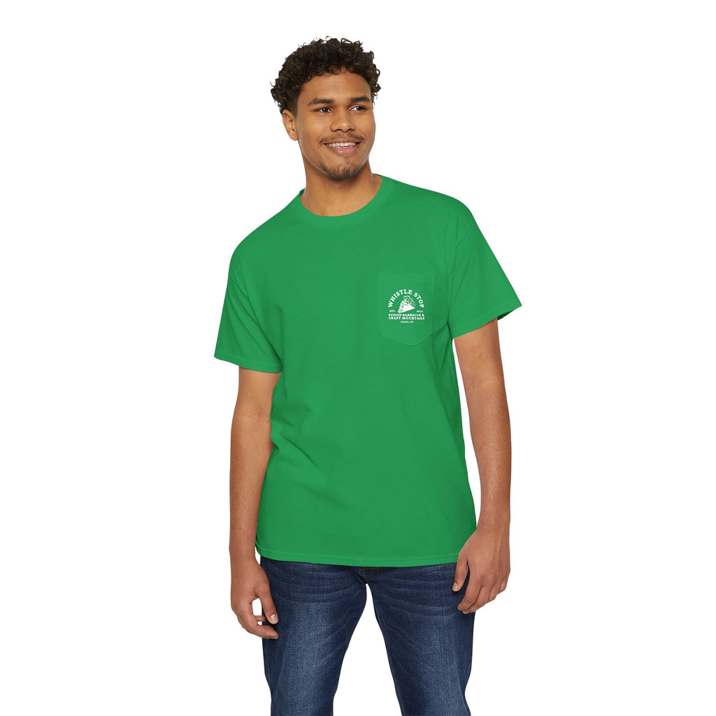 Whistle Stop Unisex Heavy Cotton Pocket Tee