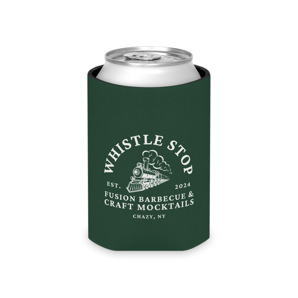 Whistle Stop Fusion Barbecue & Craft Mocktails Logo Can Cooler