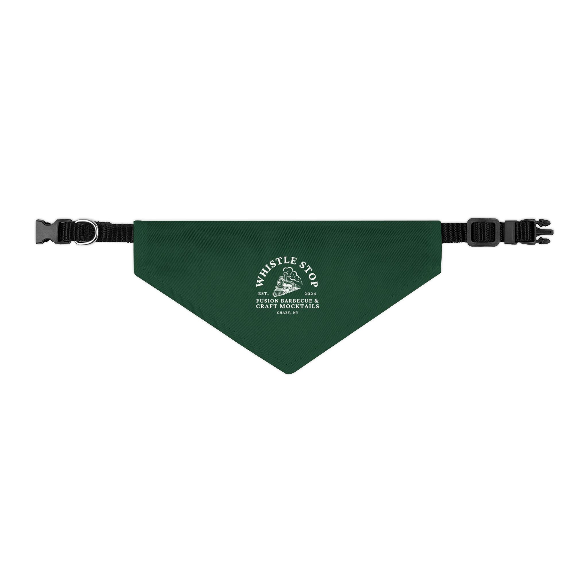 Whistle Stop Green Pet Bandana Collar