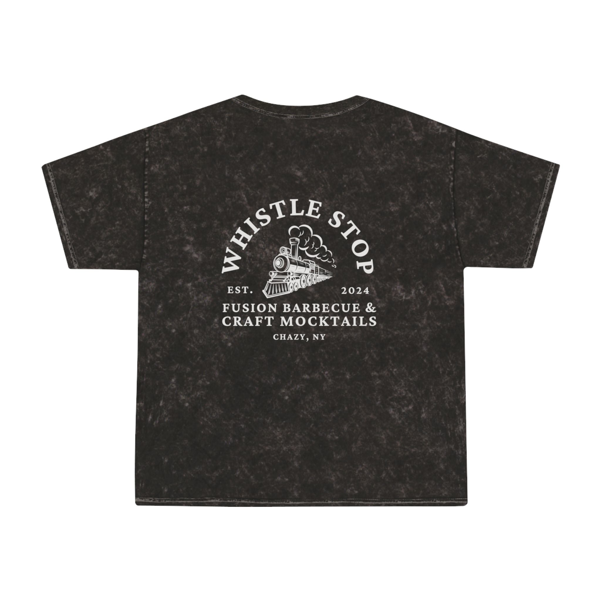 Whistle Stop Chazy Train Tee — Mineral Wash Vintage Railroad T-Shirt