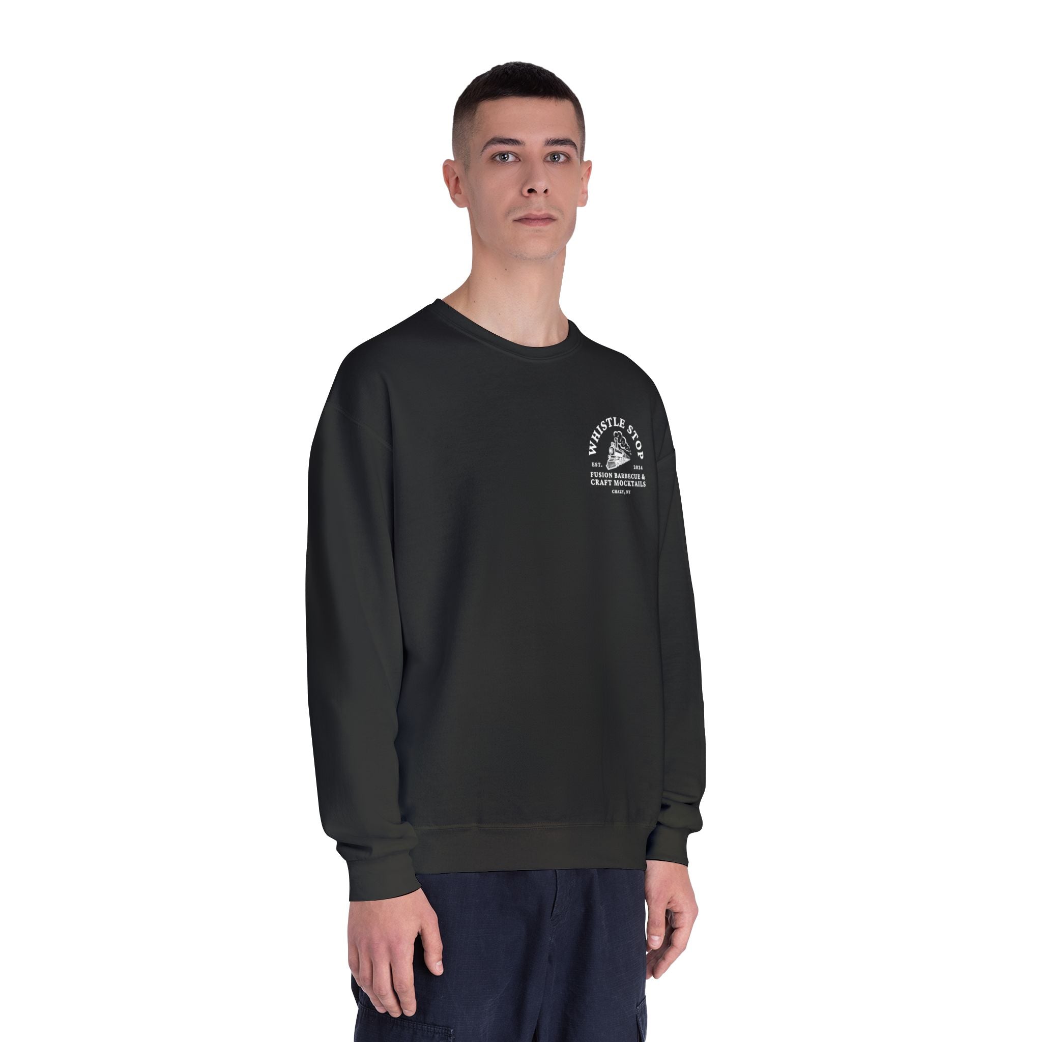 Whistle Stop Barbecue Crewneck Sweatshirt — Vintage Train Logo