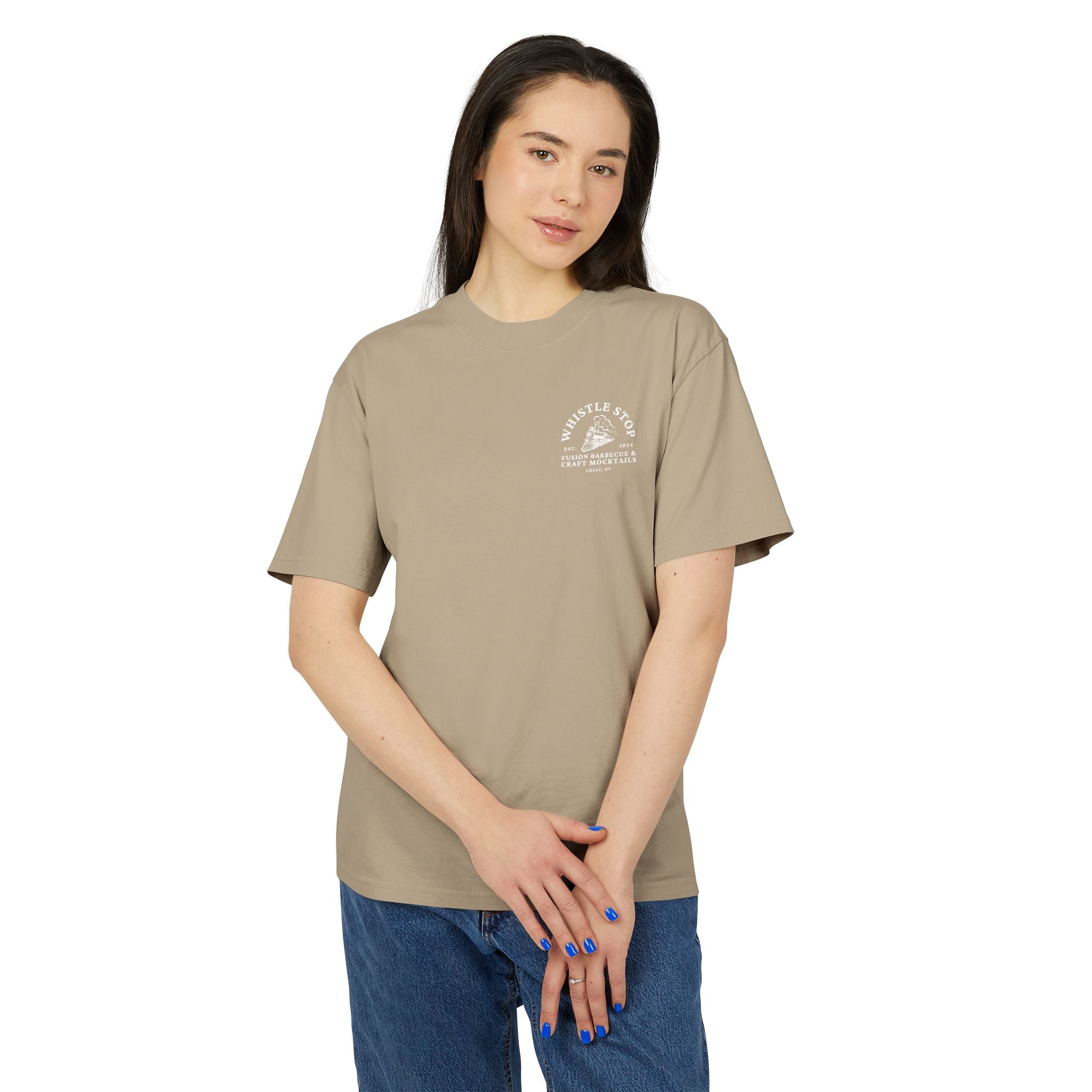 Whistle Stop Oversized Faded BBQ Tee — Whistle Stop Fusion Barbecue & Craft Mocktails Shirt