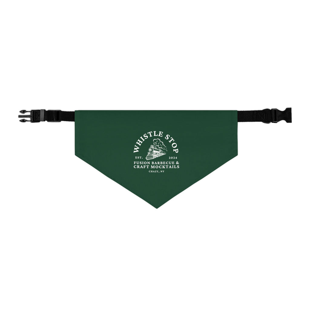 Whistle Stop Green Pet Bandana Collar