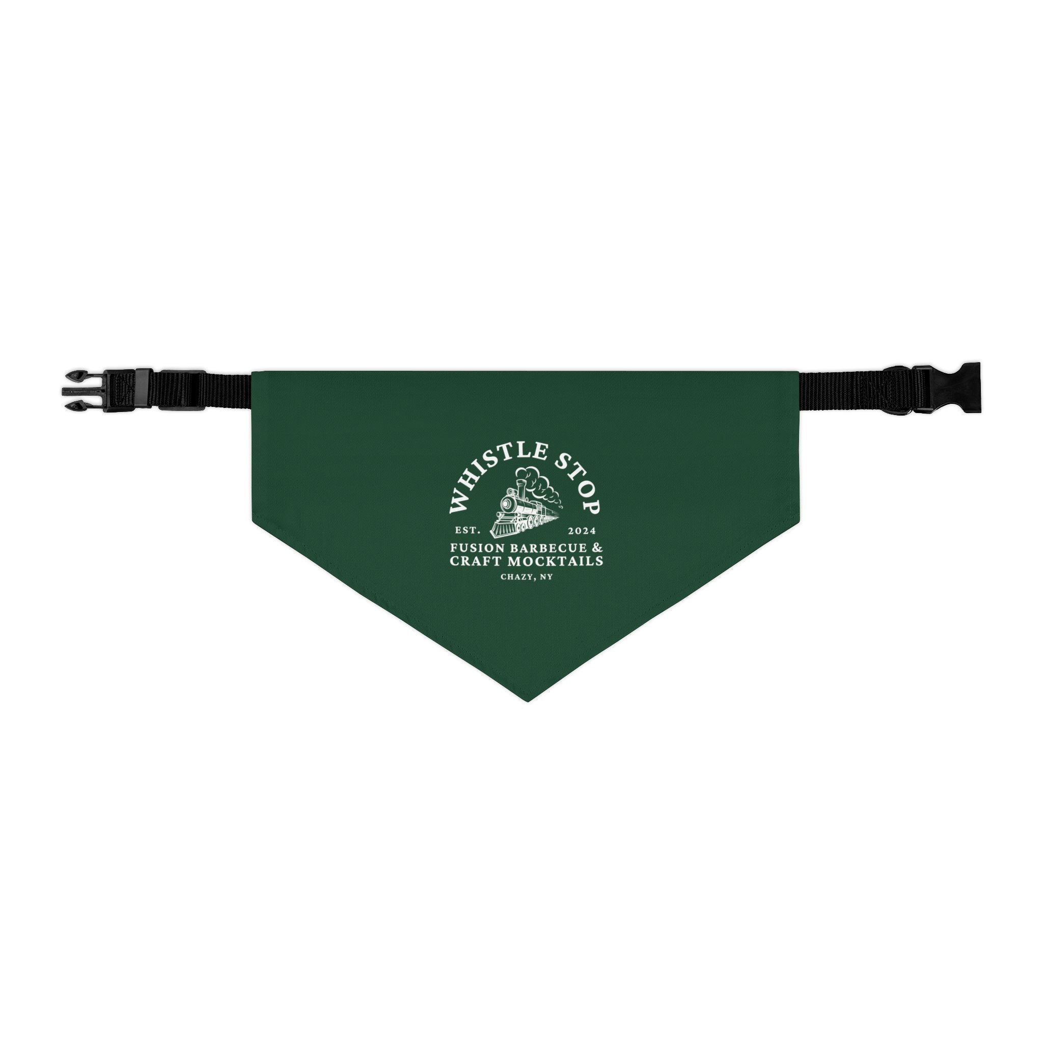 Whistle Stop Green Pet Bandana Collar