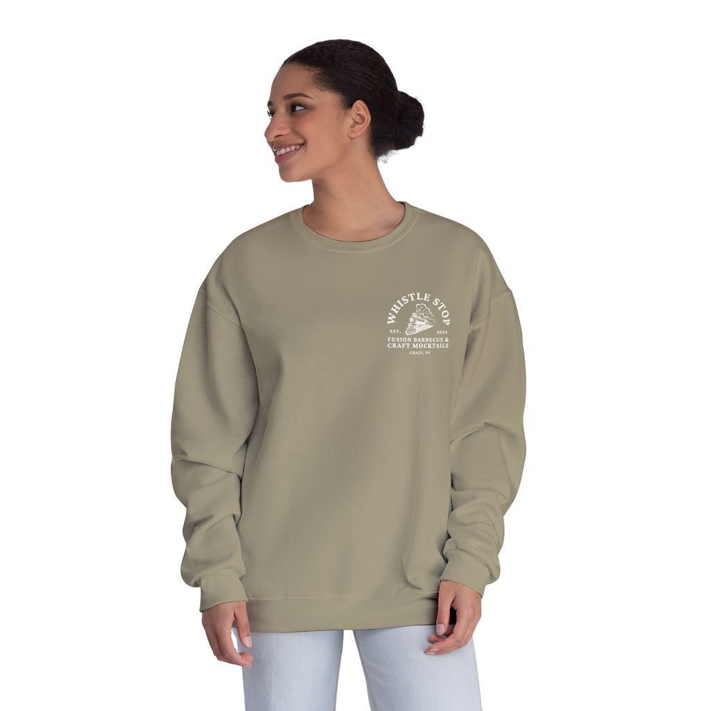 Whistle Stop Barbecue Crewneck Sweatshirt — Vintage Train Logo