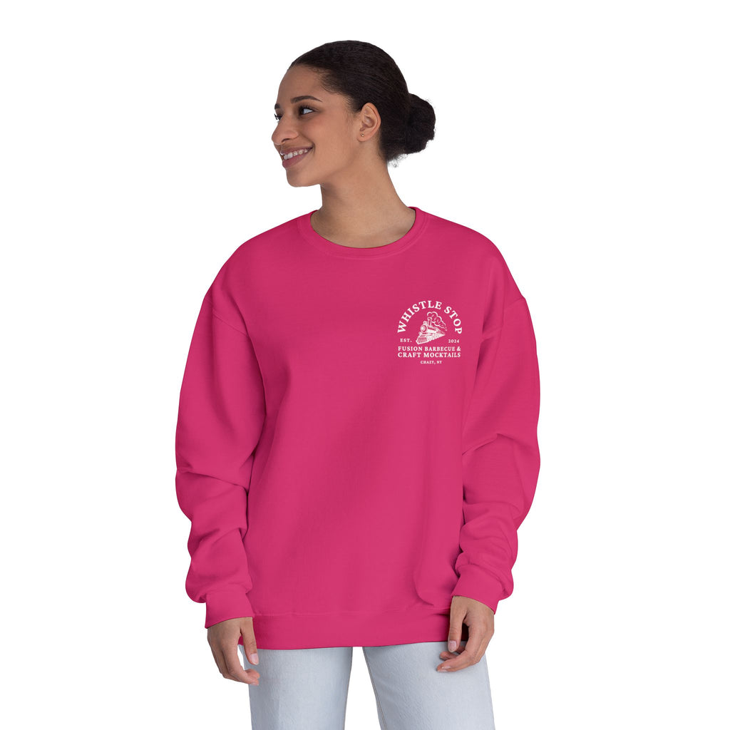 Whistle Stop Barbecue Crewneck Sweatshirt — Vintage Train Logo