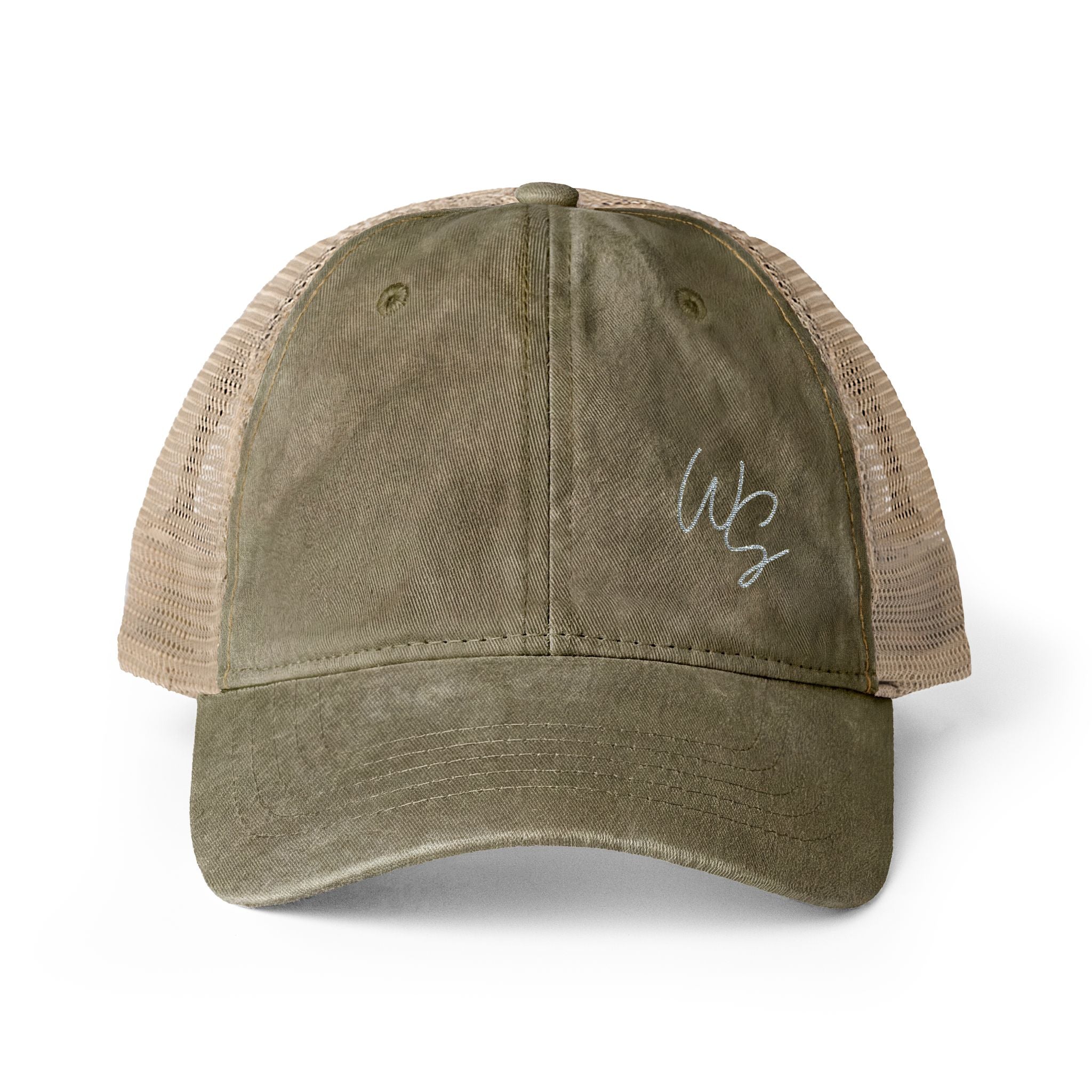 Whistle Stop Script Women's Washed Mesh-Back Cap
