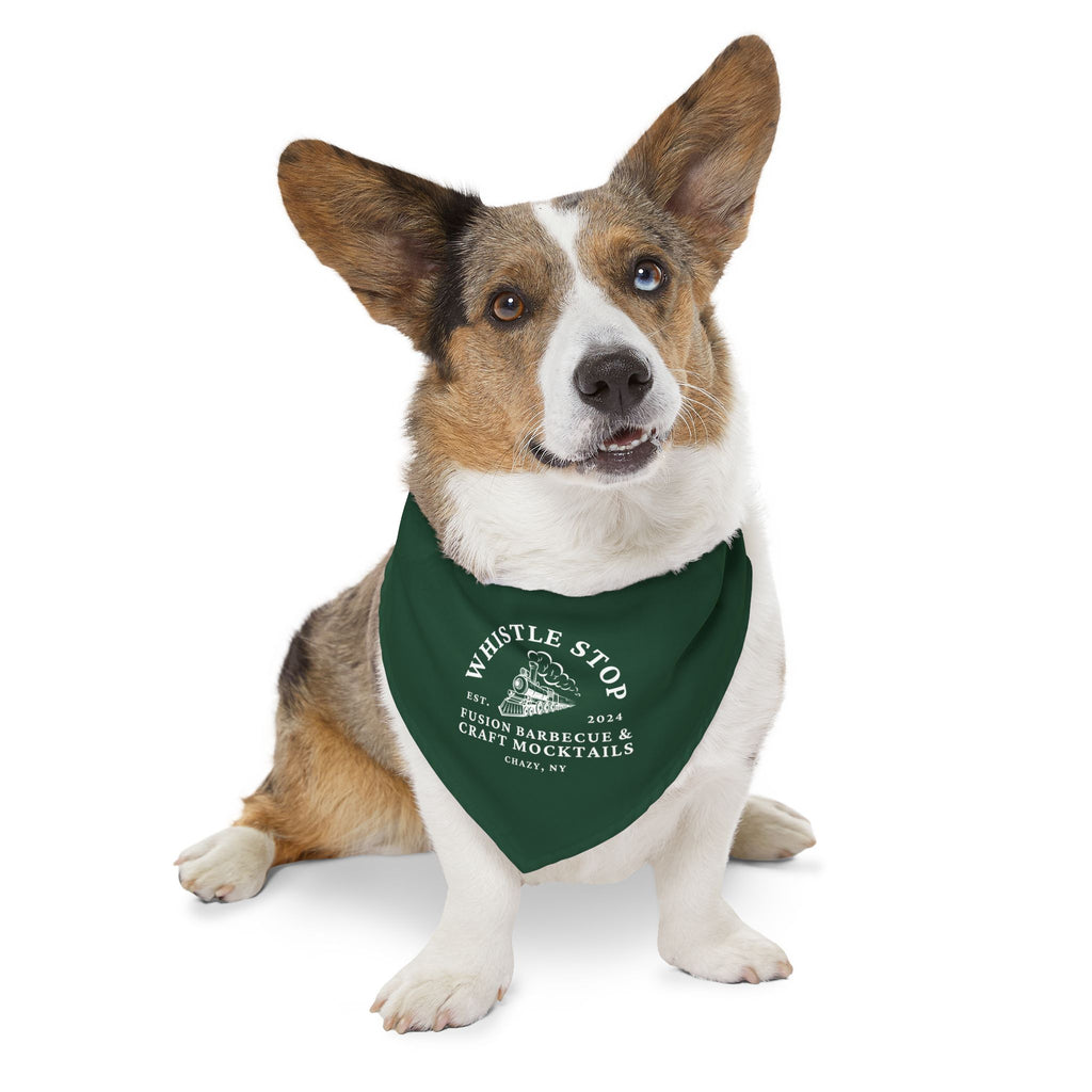 Whistle Stop Green Pet Bandana Collar