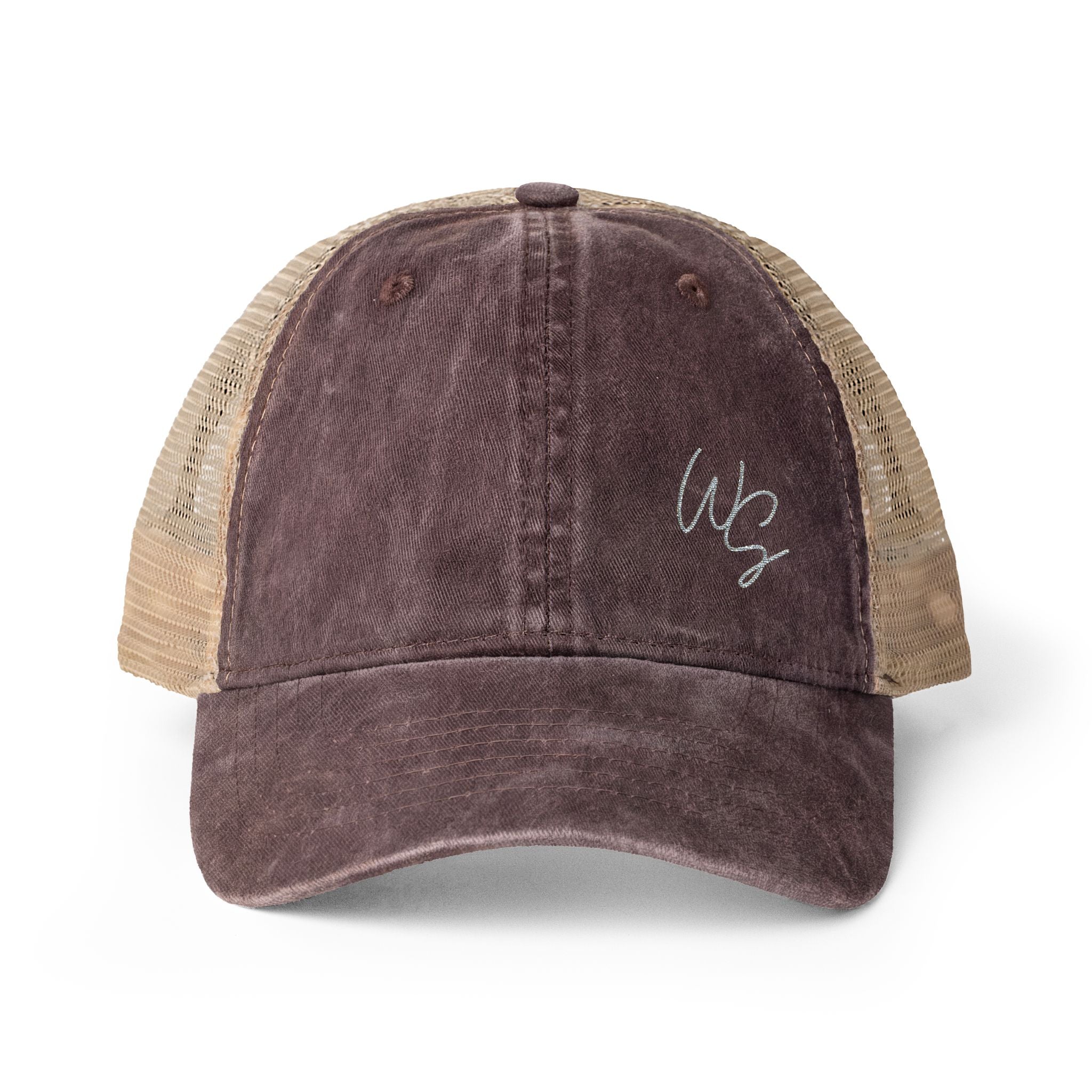 Whistle Stop Script Women's Washed Mesh-Back Cap