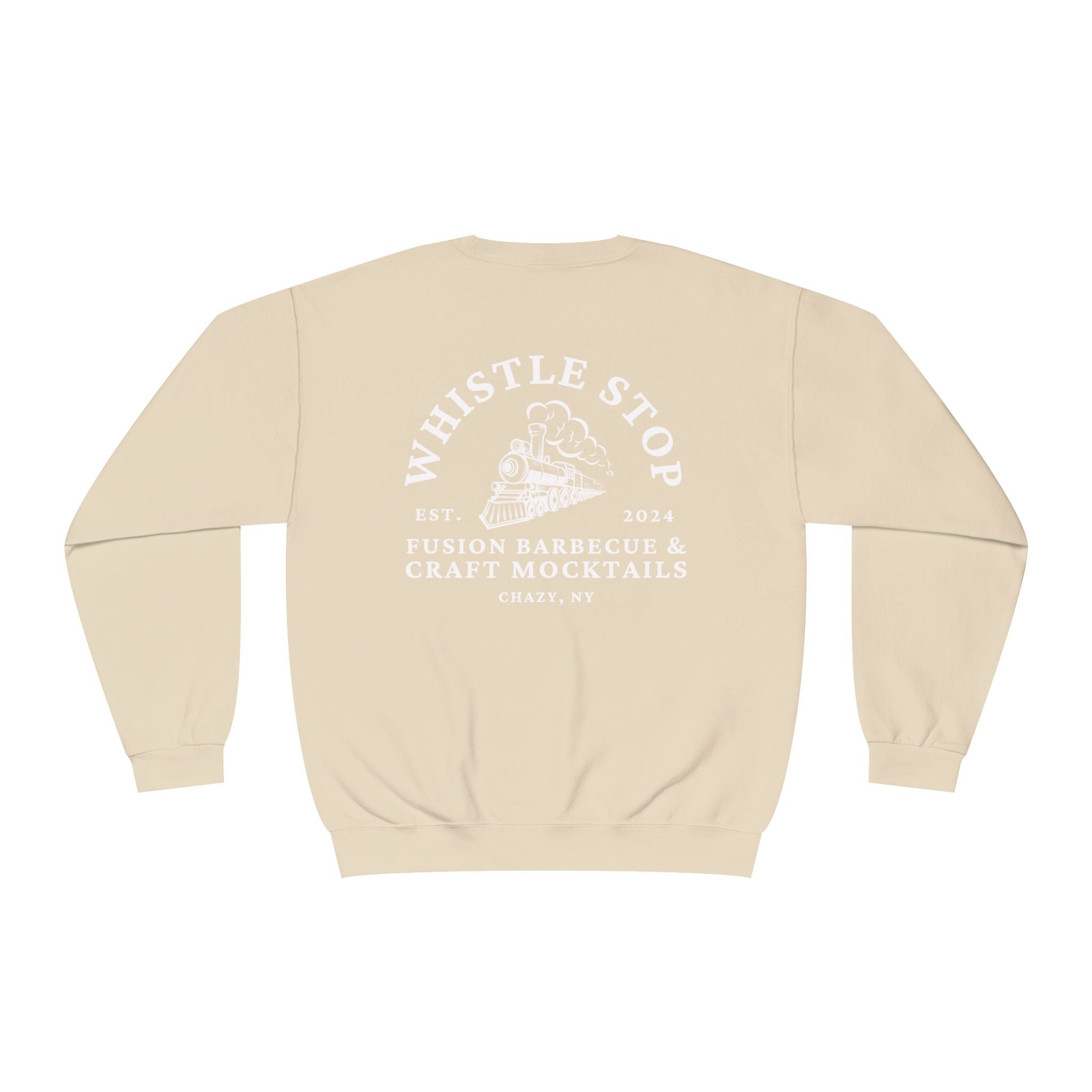 Whistle Stop Barbecue Crewneck Sweatshirt — Vintage Train Logo