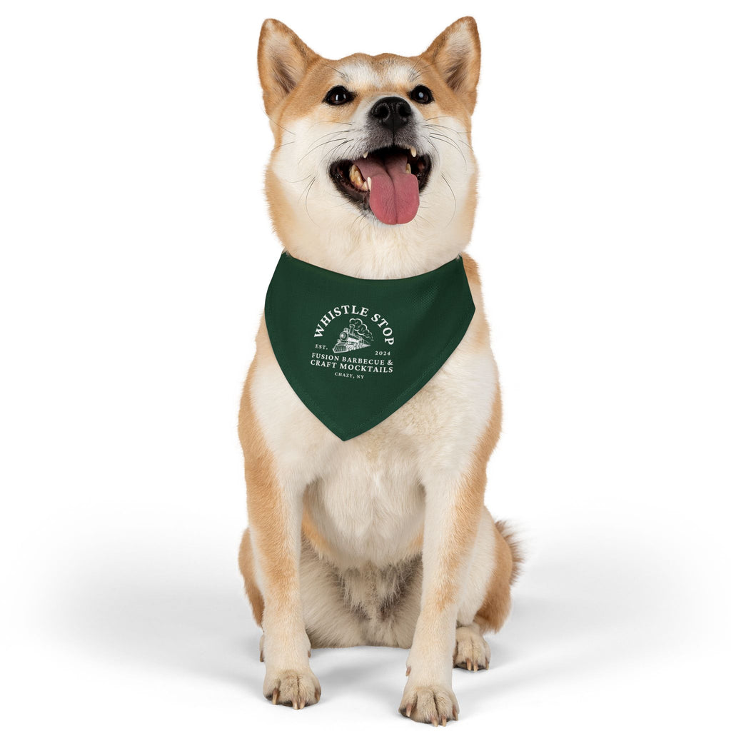 Whistle Stop Green Pet Bandana Collar