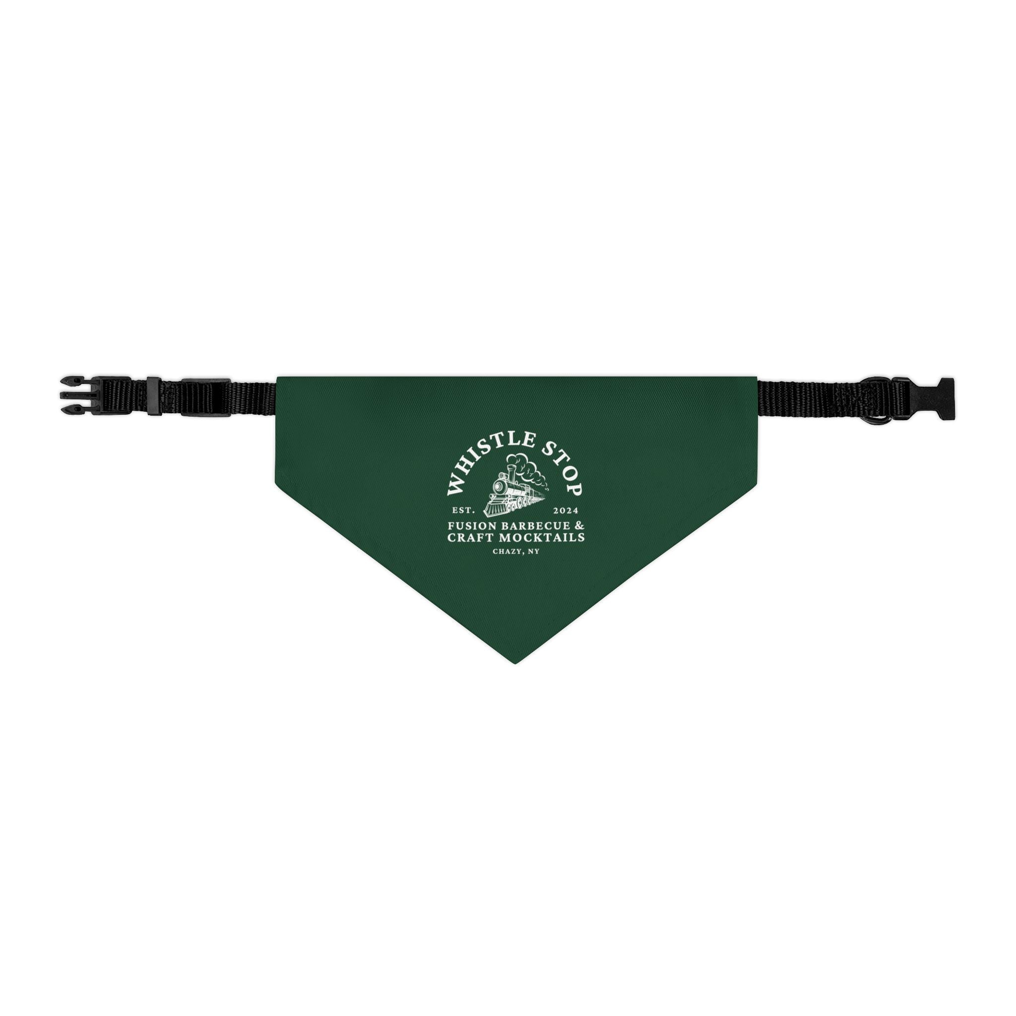 Whistle Stop Green Pet Bandana Collar