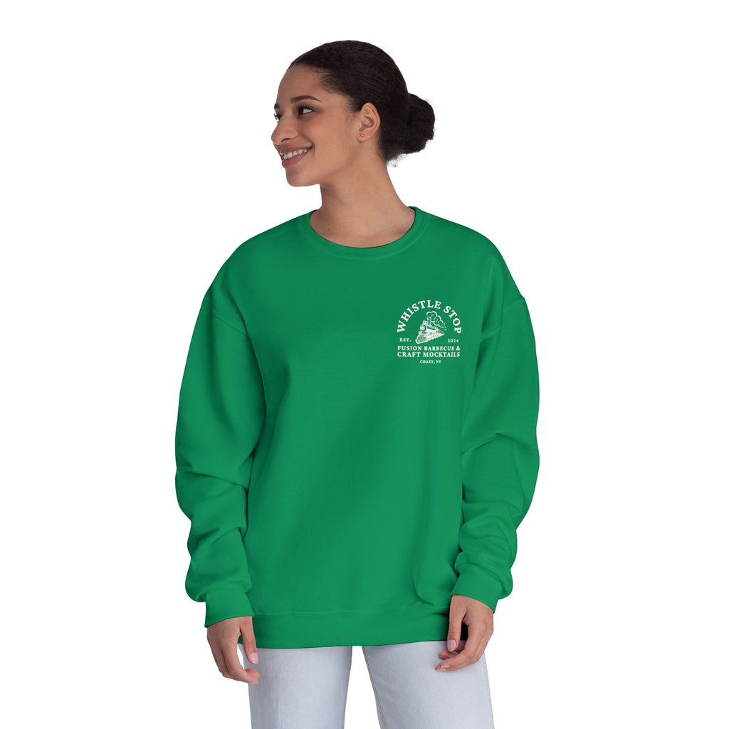 Whistle Stop Barbecue Crewneck Sweatshirt — Vintage Train Logo
