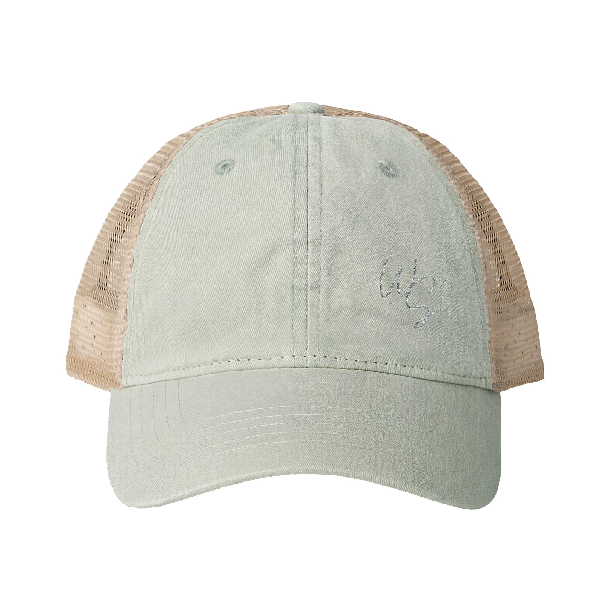 Whistle Stop Script Women's Washed Mesh-Back Cap