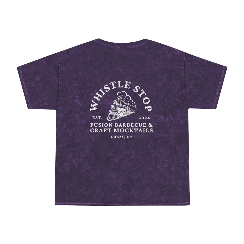Whistle Stop Chazy Train Tee — Mineral Wash Vintage Railroad T-Shirt