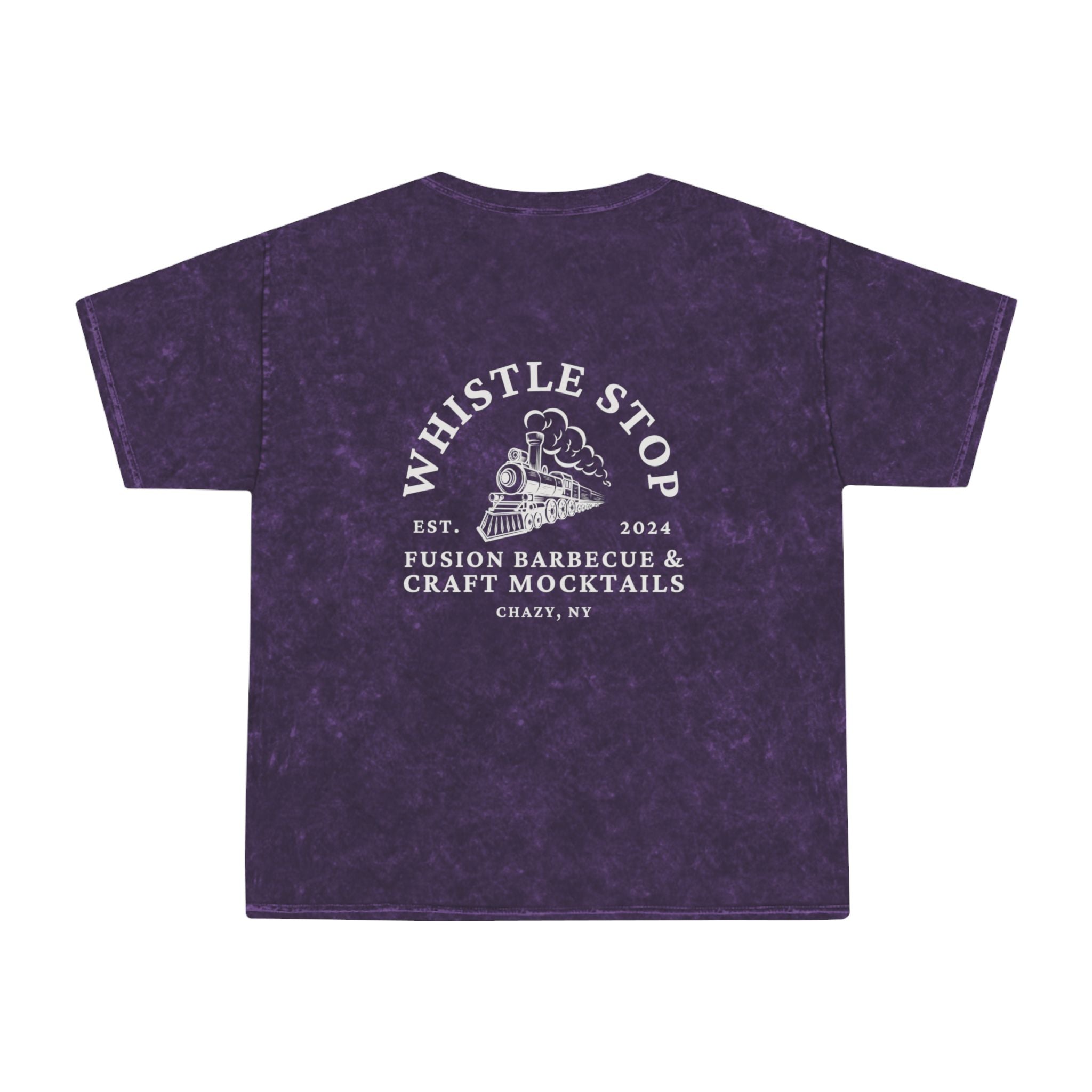 Whistle Stop Chazy Train Tee — Mineral Wash Vintage Railroad T-Shirt