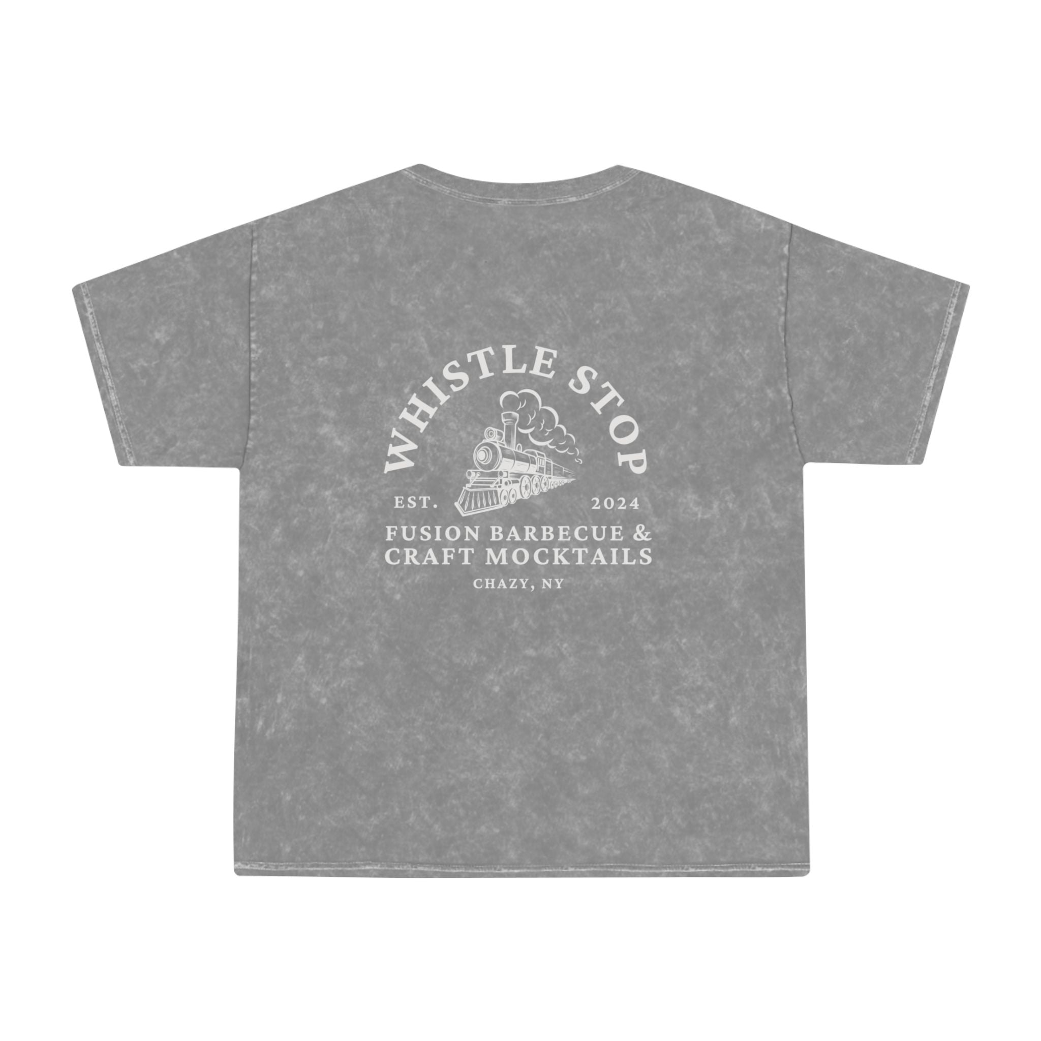 Whistle Stop Chazy Train Tee — Mineral Wash Vintage Railroad T-Shirt