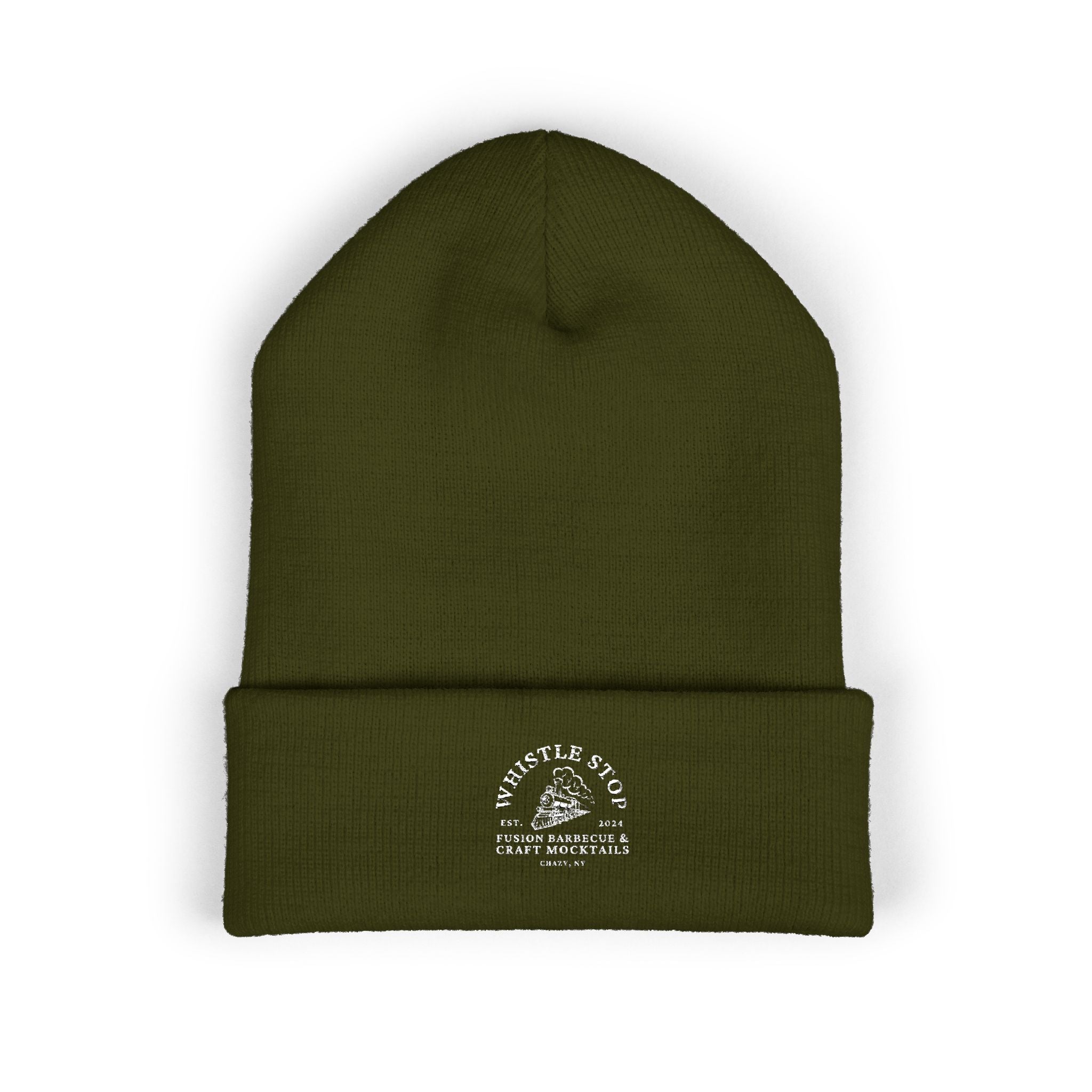 Whistle Stop Embroidered Cuffed Beanie