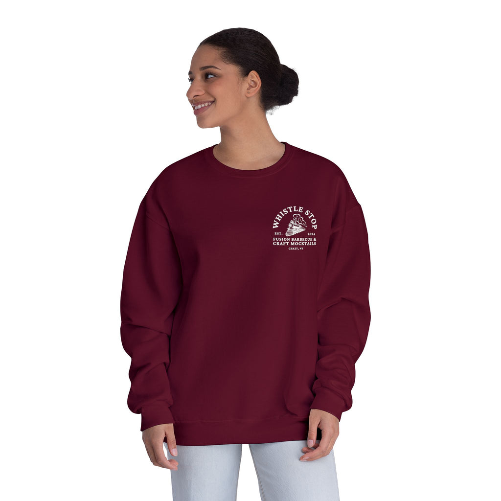 Whistle Stop Barbecue Crewneck Sweatshirt — Vintage Train Logo