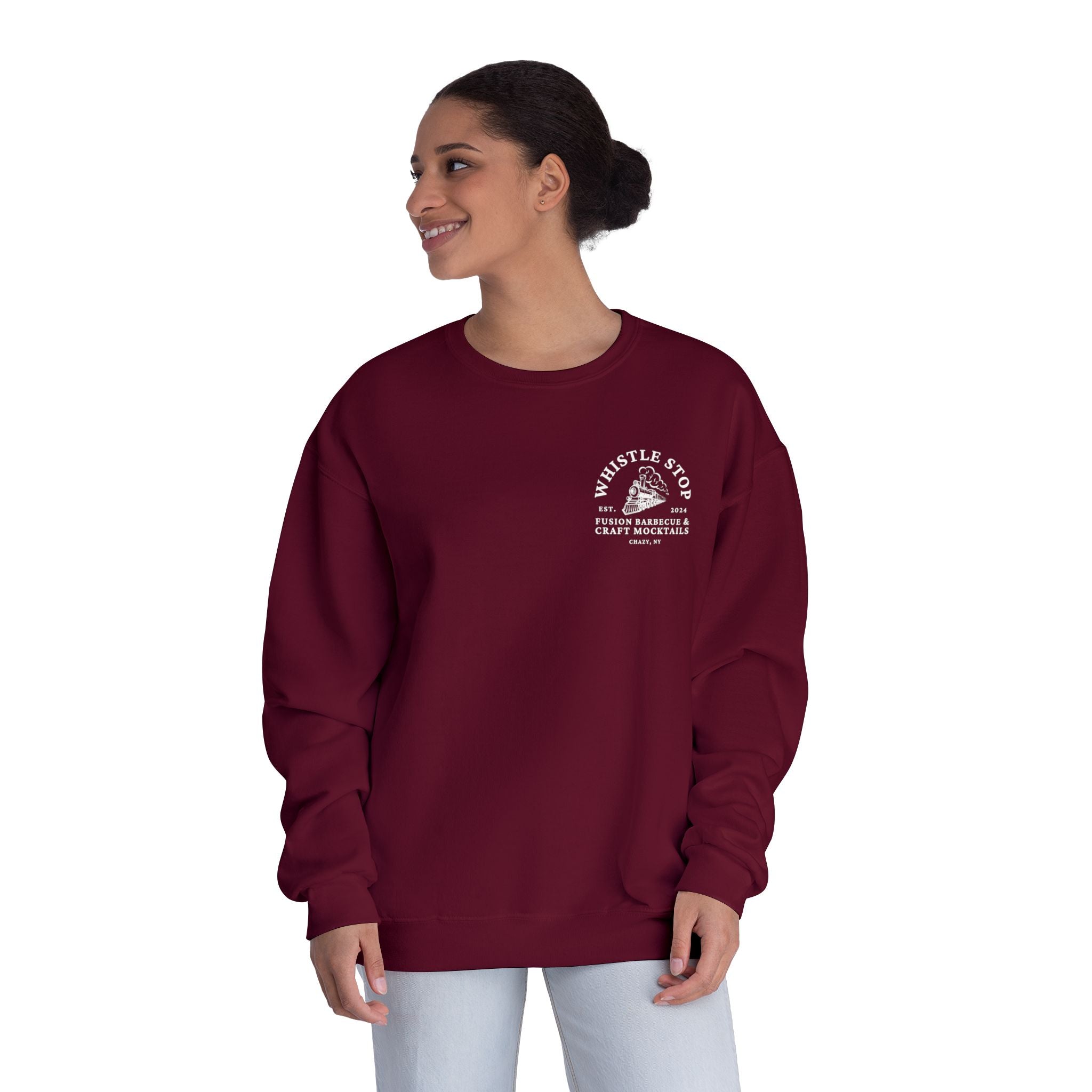 Whistle Stop Barbecue Crewneck Sweatshirt — Vintage Train Logo