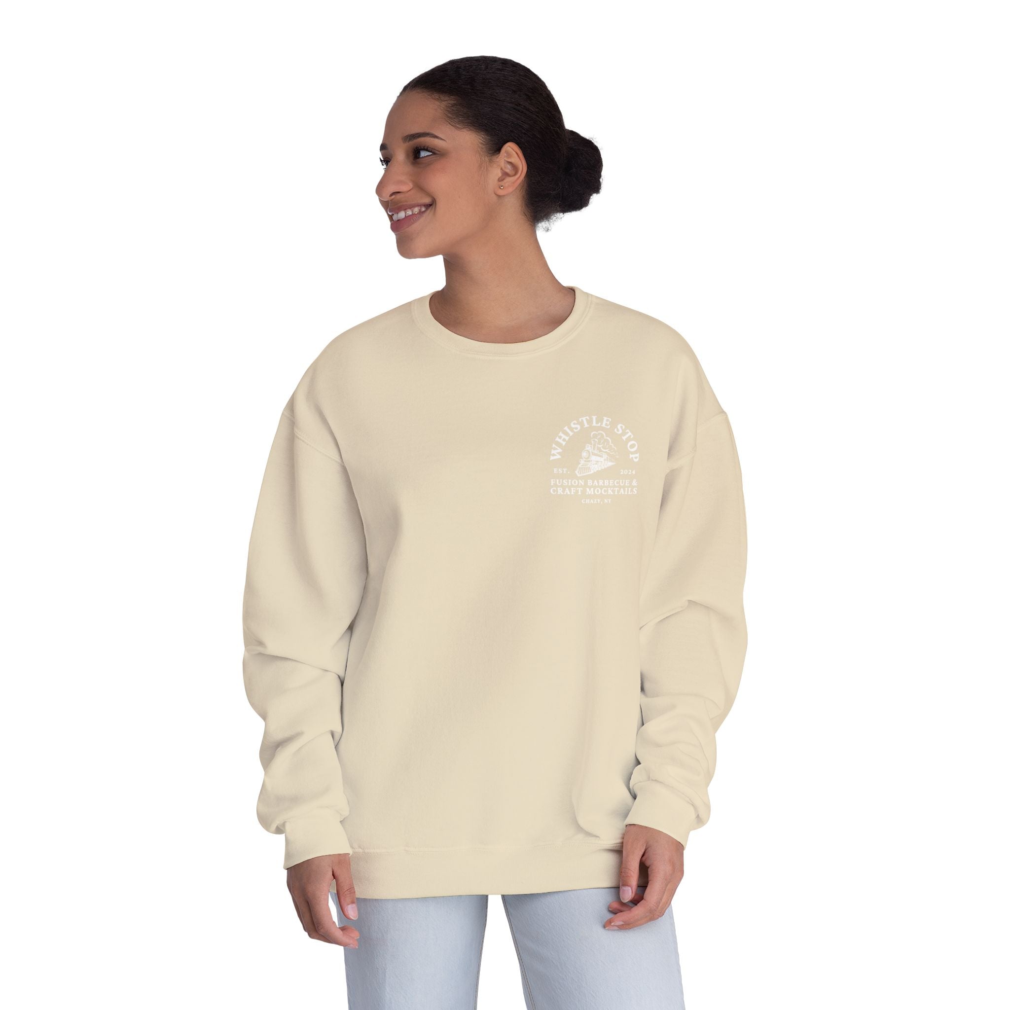 Whistle Stop Barbecue Crewneck Sweatshirt — Vintage Train Logo