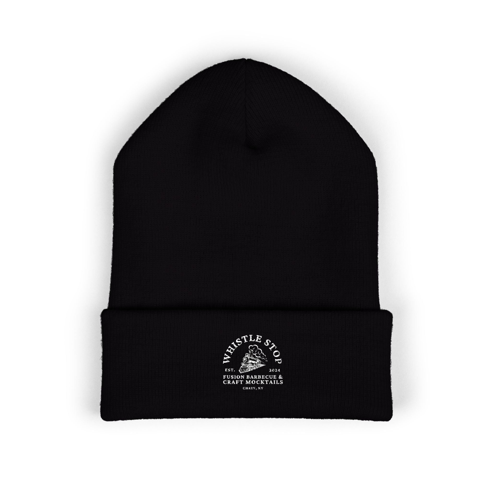 Whistle Stop Embroidered Cuffed Beanie