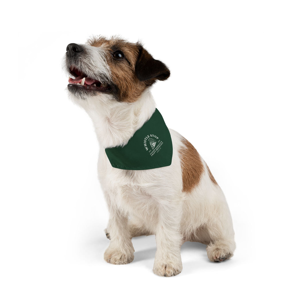 Whistle Stop Green Pet Bandana Collar