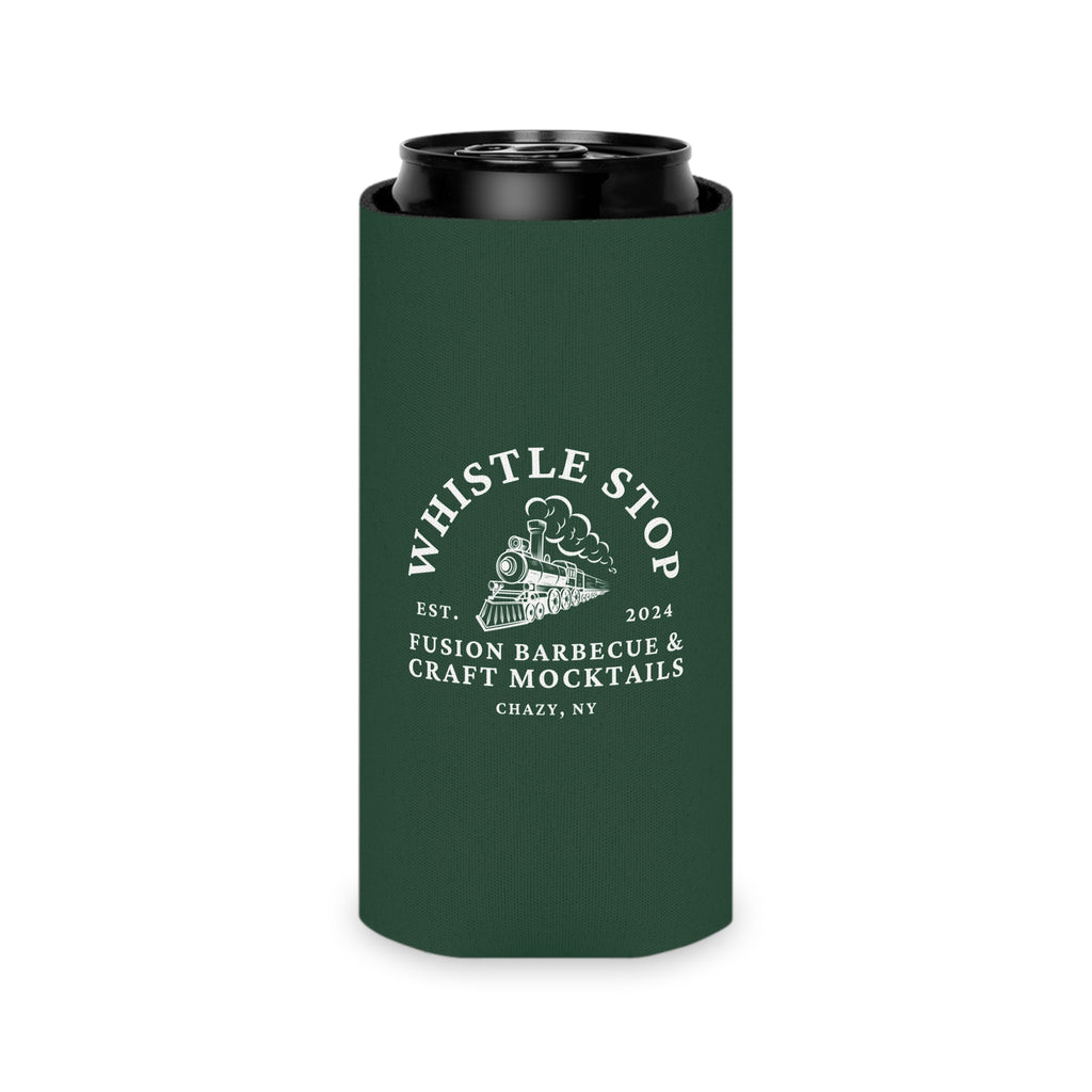 Whistle Stop Fusion Barbecue & Craft Mocktails Logo Can Cooler