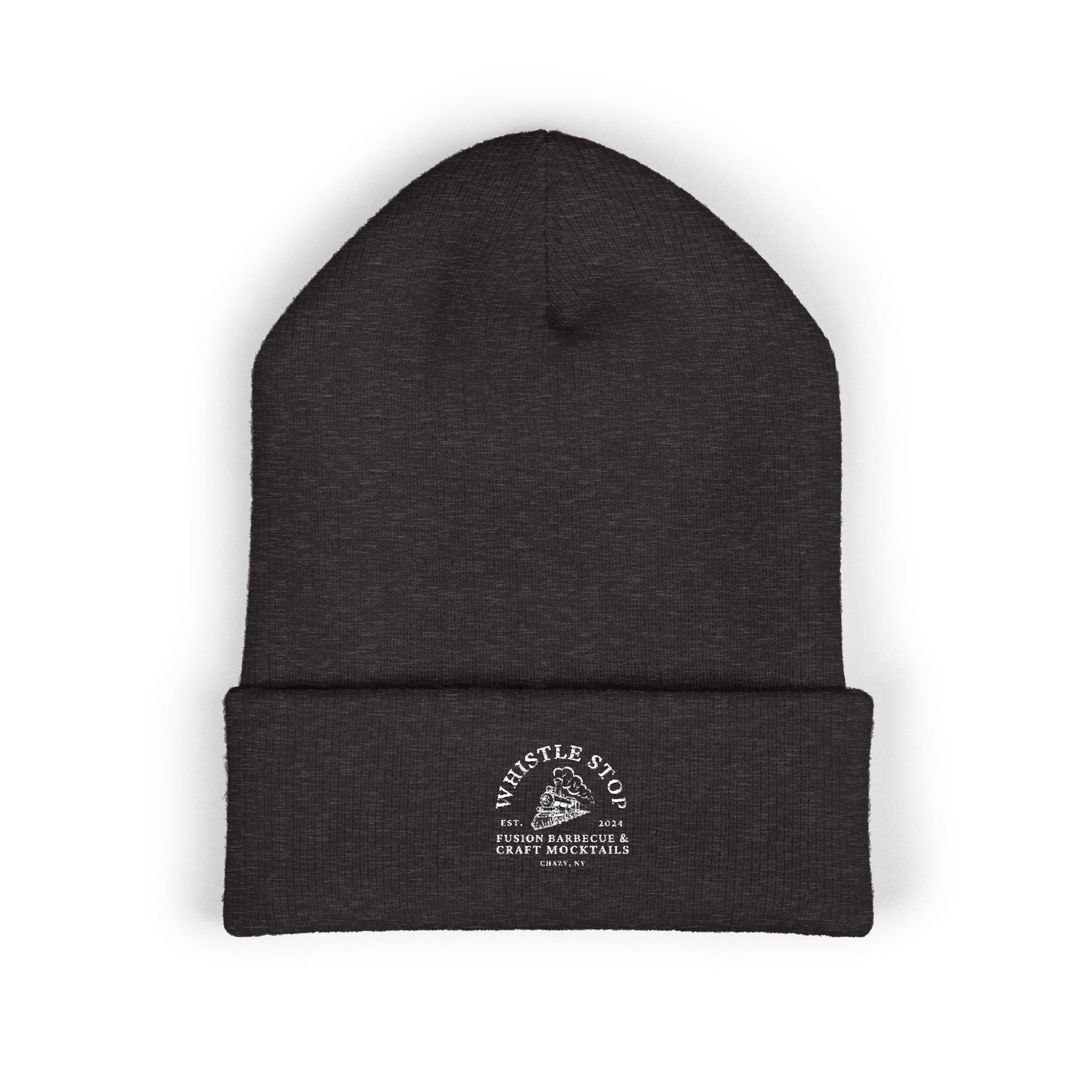 Whistle Stop Embroidered Cuffed Beanie