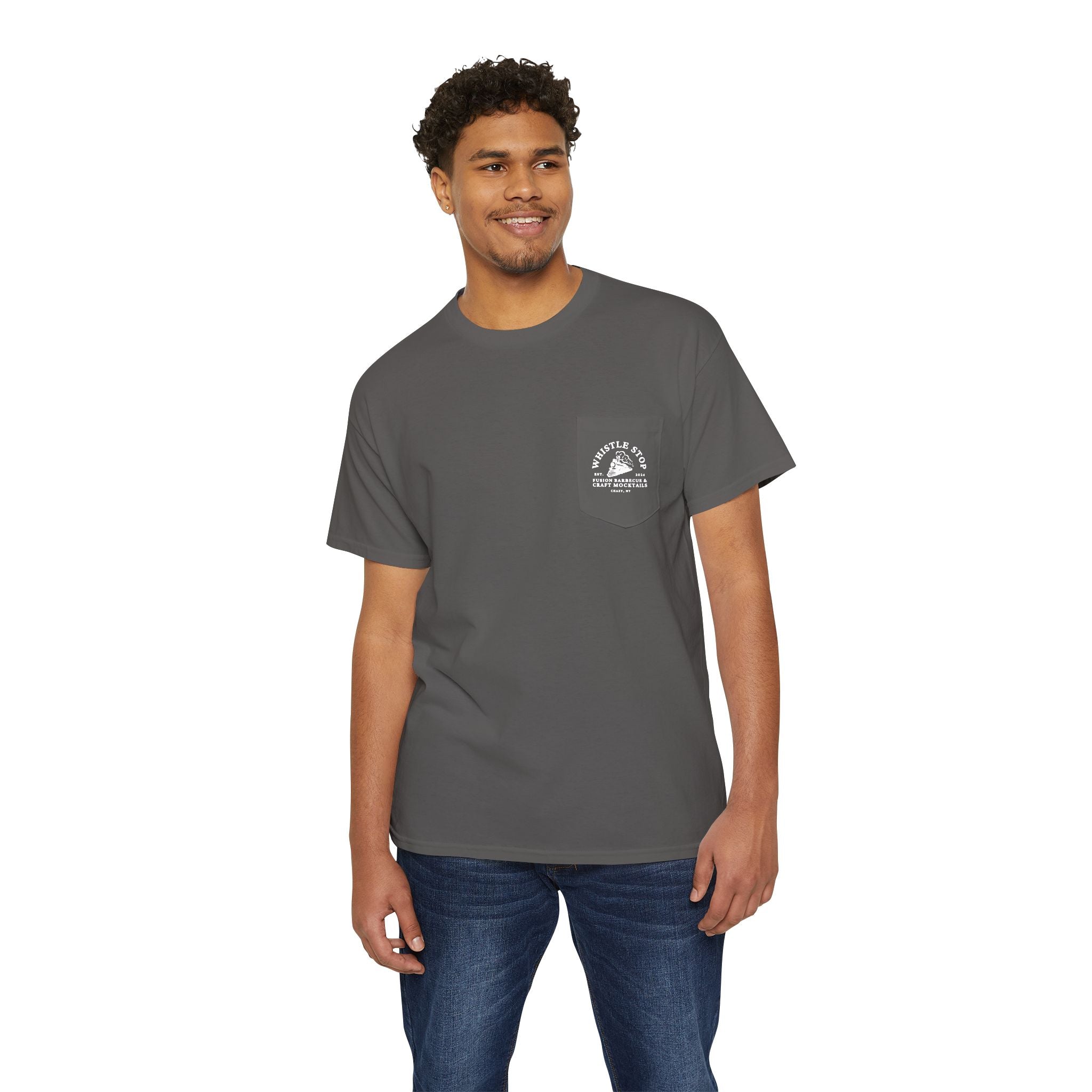 Whistle Stop Unisex Heavy Cotton Pocket Tee
