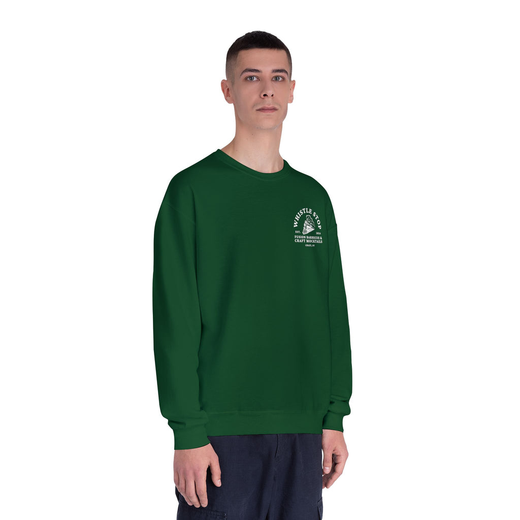 Whistle Stop Barbecue Crewneck Sweatshirt — Vintage Train Logo