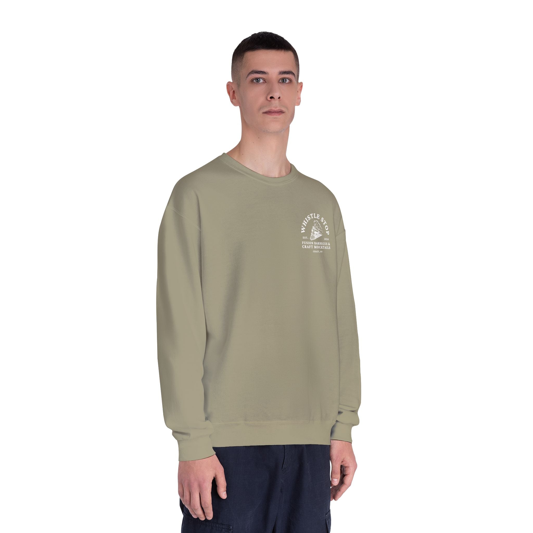 Whistle Stop Barbecue Crewneck Sweatshirt — Vintage Train Logo