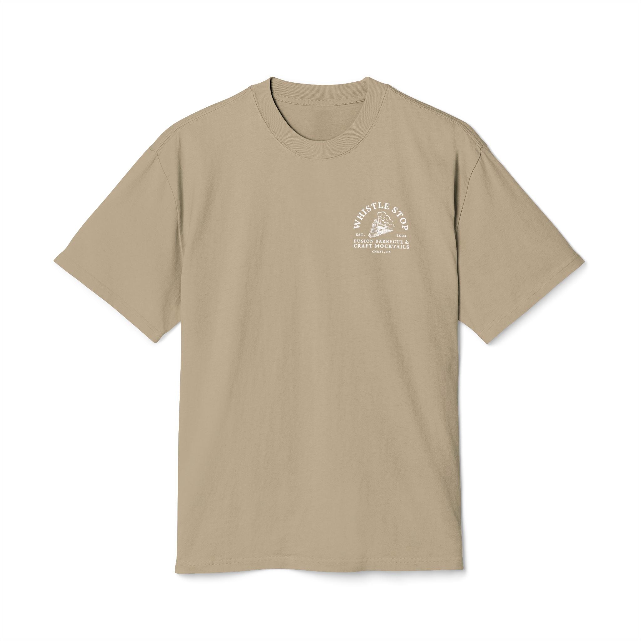 Whistle Stop Oversized Faded BBQ Tee — Whistle Stop Fusion Barbecue & Craft Mocktails Shirt