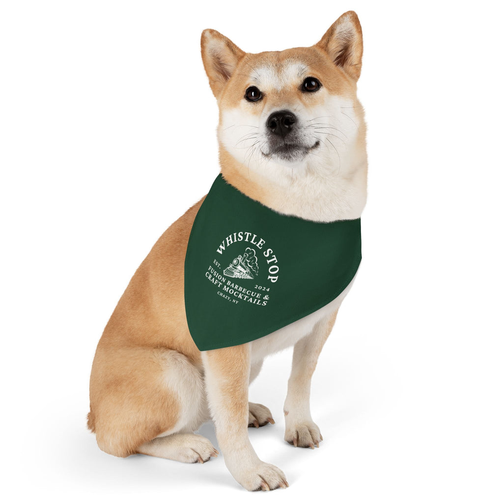Whistle Stop Green Pet Bandana Collar