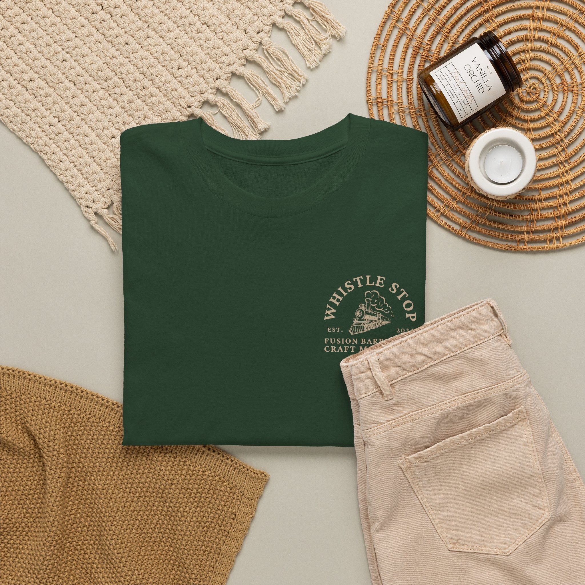 Whistle Stop BBQ & Craft Mocktails Tee — Vintage Train Logo T-Shirt